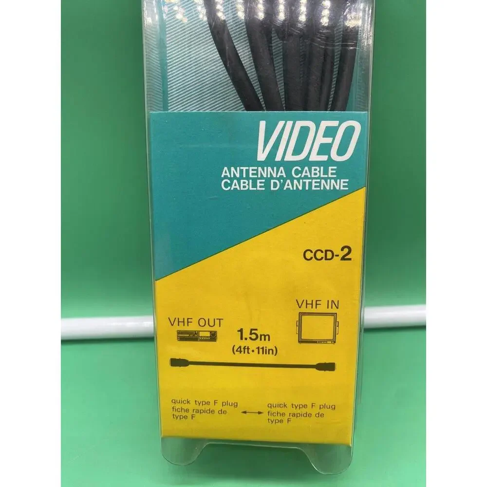 Vintage Sony Video Antenna Cable CCD-2 VHF Out/VHF In NOS 1987